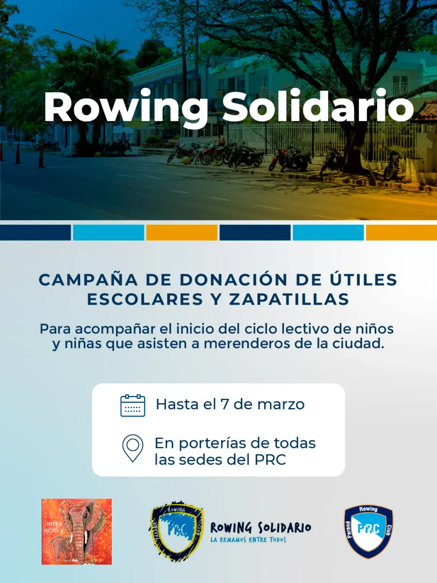 Paran&aacute; Rowing Club lanz&oacute; campa&ntilde;a solidaria para acompa&ntilde;ar a ni&ntilde;os en el regreso a clases