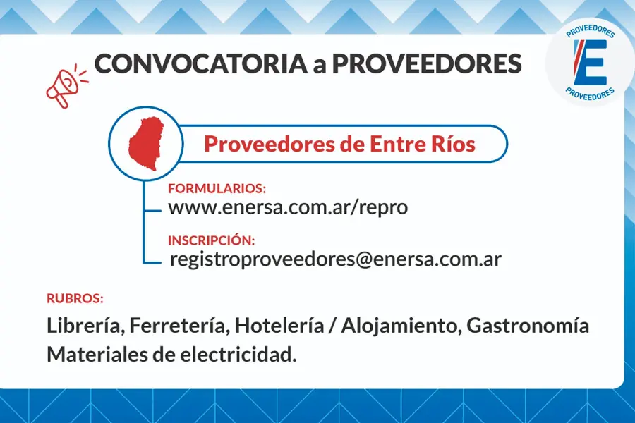 Enersa convoca a empresas y establecimientos de Entre R&iacute;os