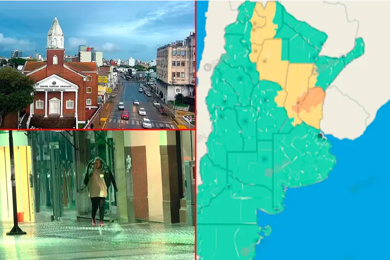 Alerta naranja y amarilla por tormentas en Entre Ríos: prevén hasta 90 mm y ráfagas intensas