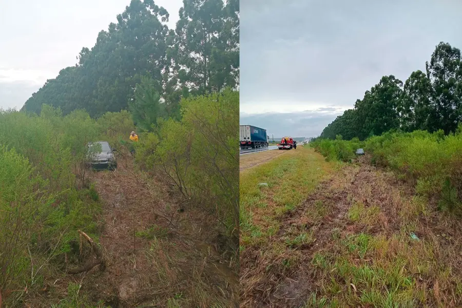 BMW accidentado en la Autov&iacute;a Artigas.