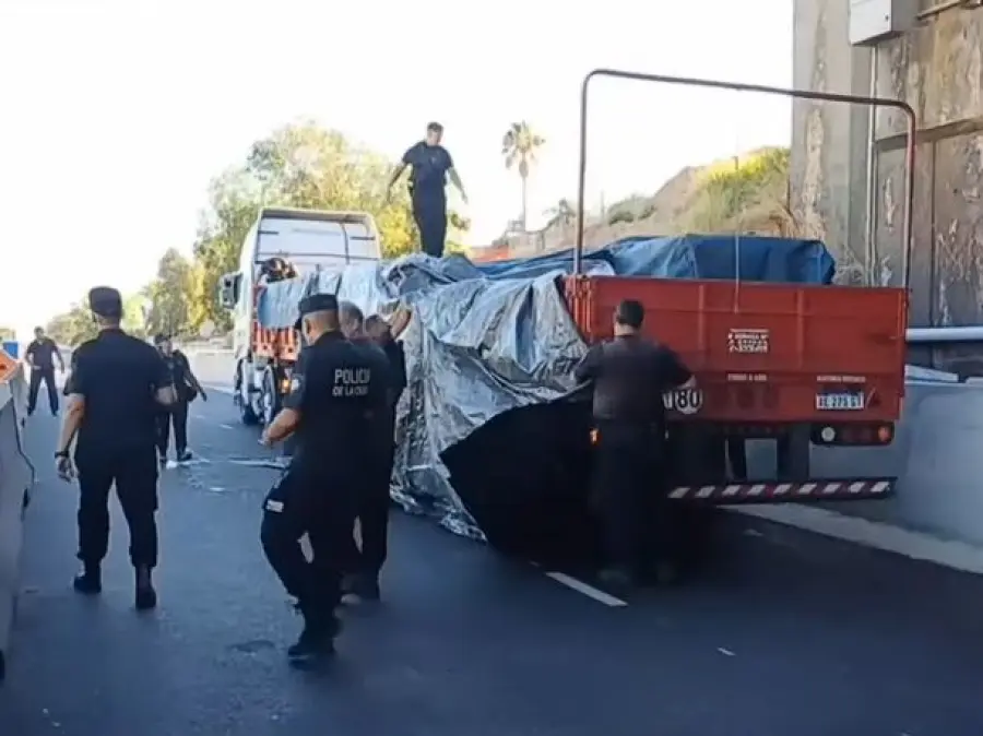 Cami&oacute;n involucrado en el accidente.