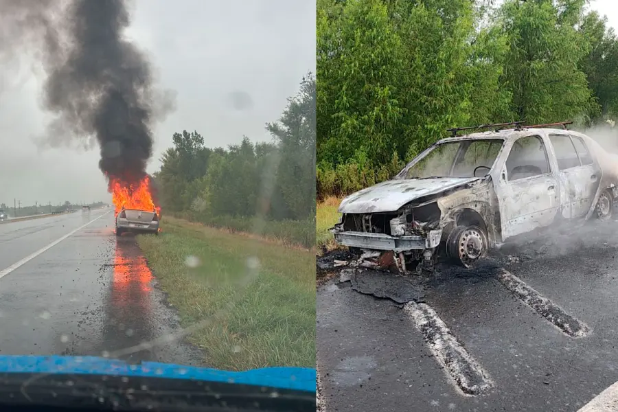 Incendio en Autov&iacute;a 12.