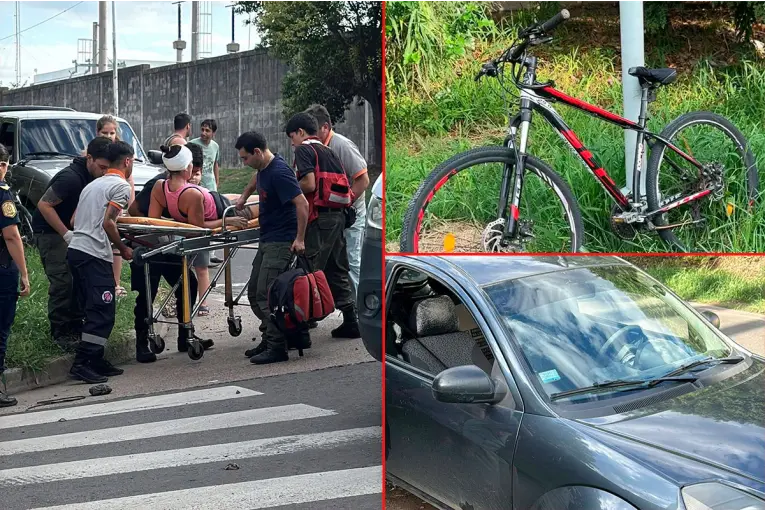 Choque entre auto y bicicleta en Paraná: una mujer resultó herida