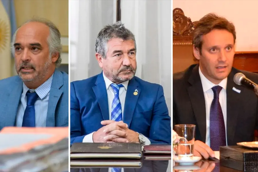 El fiscal Candiotti, el ministro Roncaglia y el juez R&iacute;os, los supuestos blancos del plan criminal.