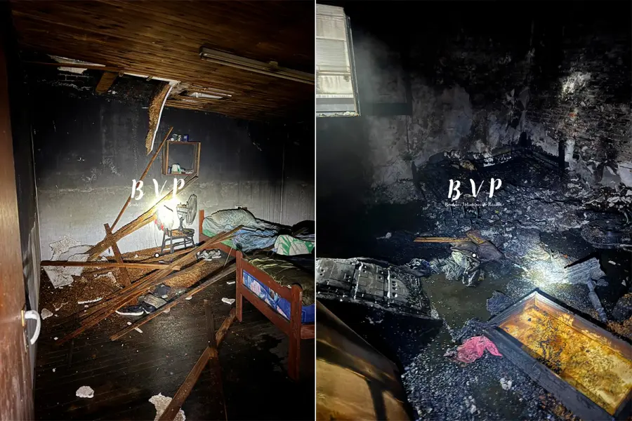 Incendio en residencia estudiantil de Paran&aacute; (foto Bomberos Voluntarios de Paran&aacute;)