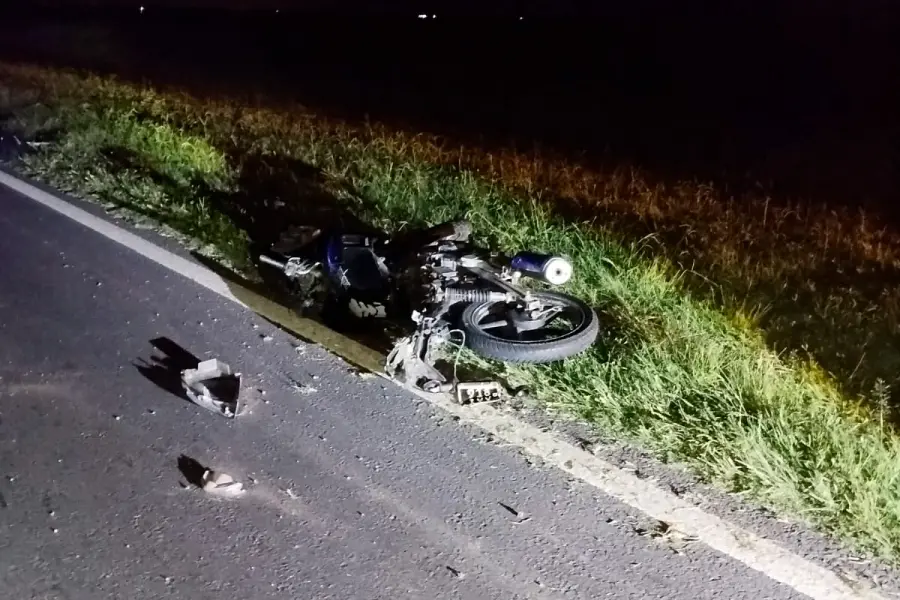 Accidente fatal sobre Ruta 12, en Nogoy&aacute; (foto Polic&iacute;a de Entre R&iacute;os)