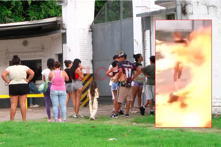 Video: protesta por la muerte de un preso en Paraná terminó con dos heridos al quemar cubiertas