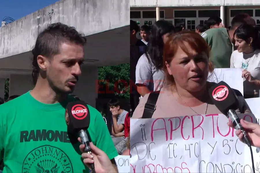 Adr&aacute;n L&oacute;pez, docente de historia, y Silvana Ram&iacute;rez, mam&aacute; de una alumna. Foto: Elonce.