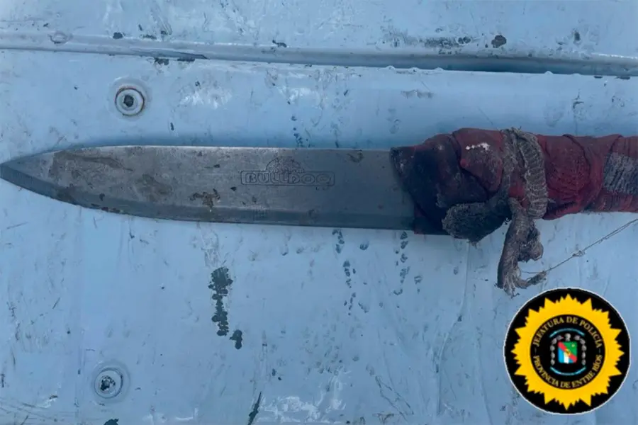 El arma blanca incautada
