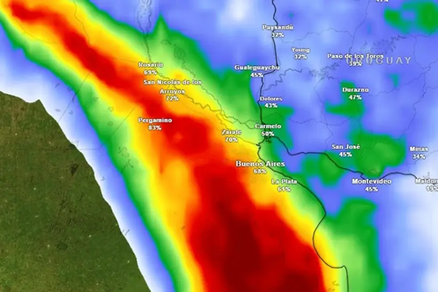 As&iacute; estar&aacute; el clima en varias provincias. Foto: Meteored.