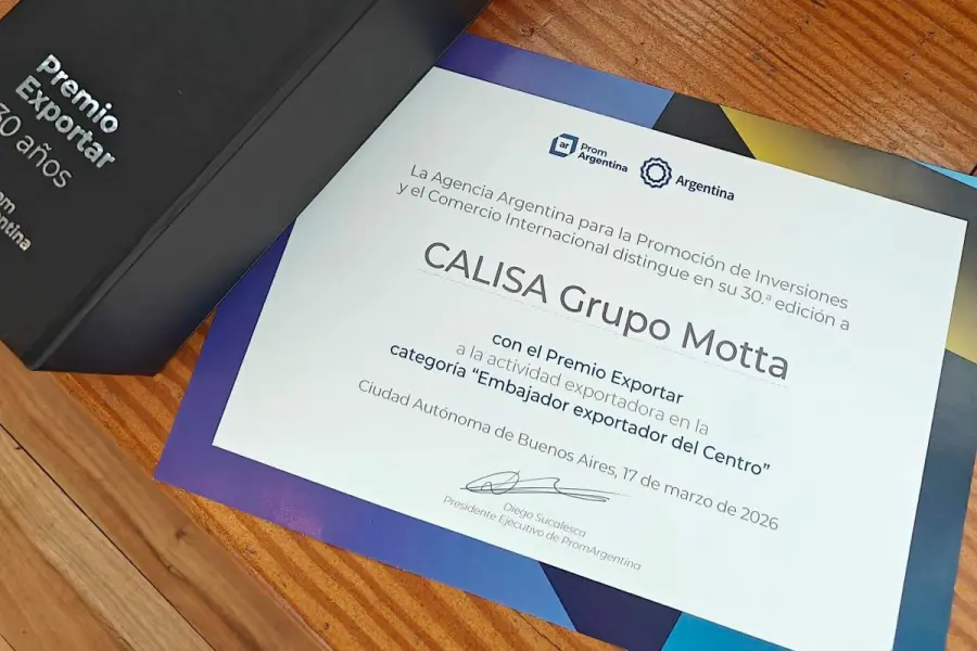 Distinguieron a Calisa como &ldquo;Embajador Exportador de la Regi&oacute;n Centro&rdquo;