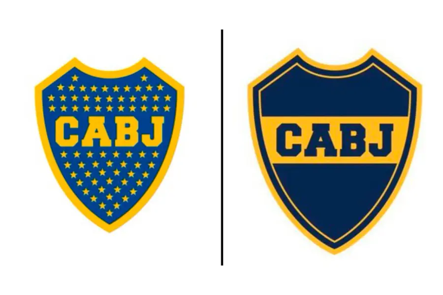 El antes y el despu&eacute;s del escudo de Boca.