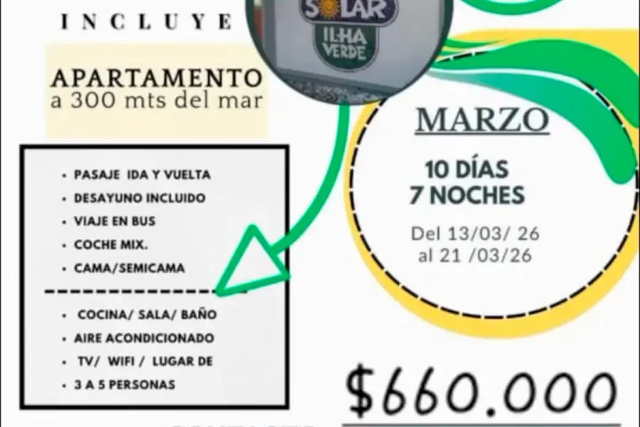 El flyer en el que promocionaba uno de sus viajes. Foto: El Doce TV.