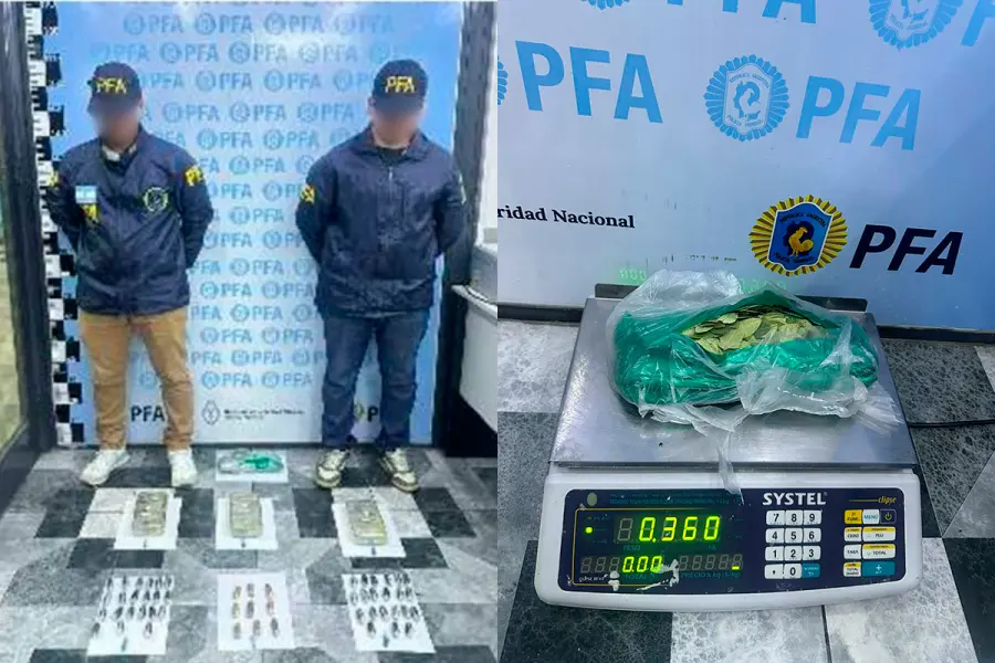 Secuestro de drogas en la Terminal de Liniers (foto PFA)