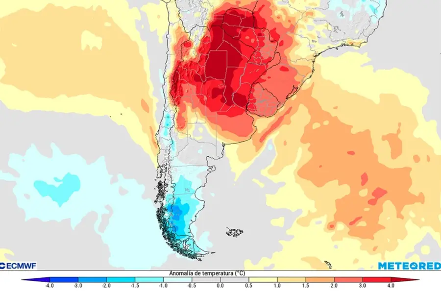 Anomal&iacute;a de temperatura prevista para los pr&oacute;ximos 7 d&iacute;as  / Meteored