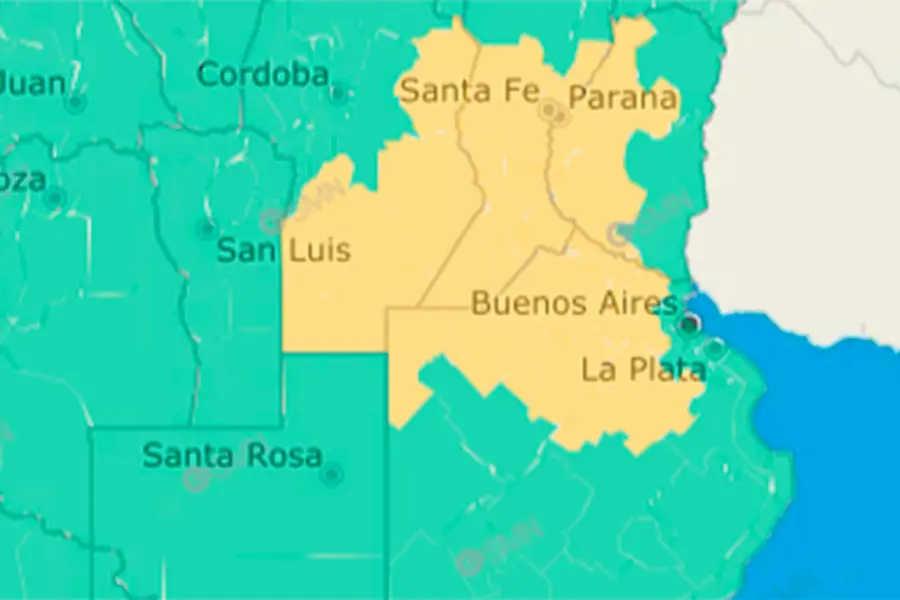 Una amplia zona del pa&iacute;s se ver&aacute; afectada. Foto: SMN.