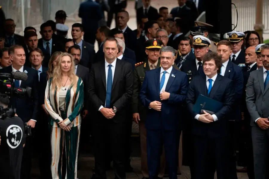 Javier Milei en el acto por Malvinas.