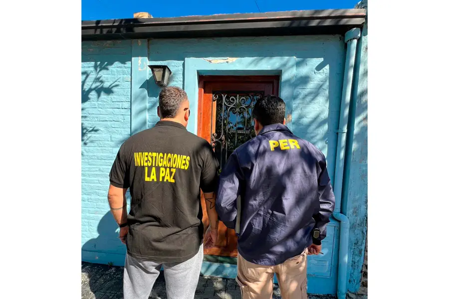 Allanamiento en La Paz por amenaza de tiroteo en escuela de La Paz (foto Polic&iacute;a de Entre R&iacute;os)