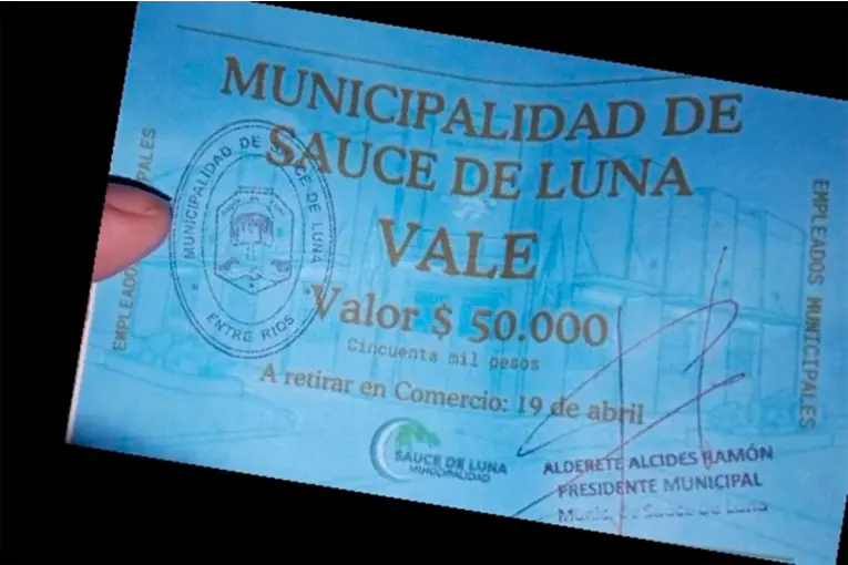 Empleados de un municipio de Entre Ríos ya cobran parte de su salario en bonos alimentarios