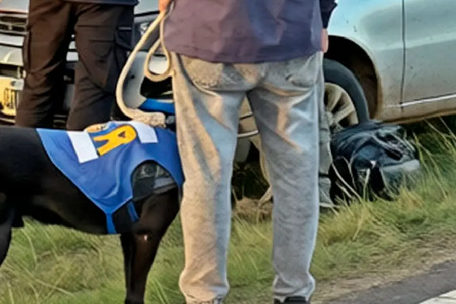 Perro polic&iacute;a que detect&oacute; la droga.