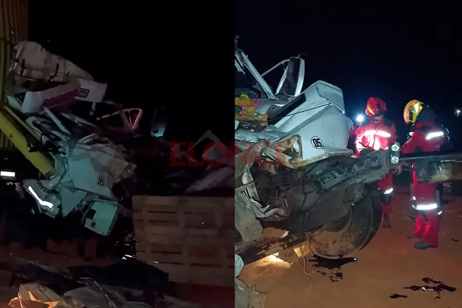 Accidente entre camiones.