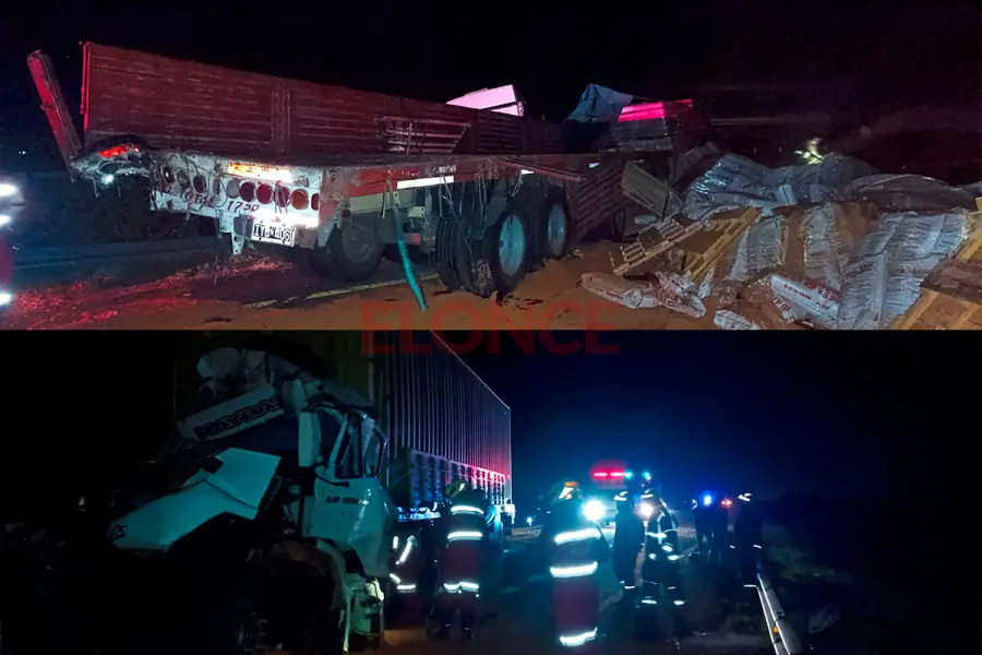 Accidente entre camiones.