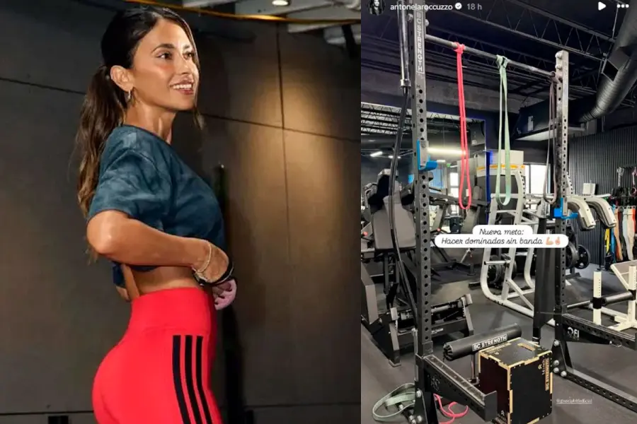 Antonella Roccuzzo y su reto en el gimnasio.