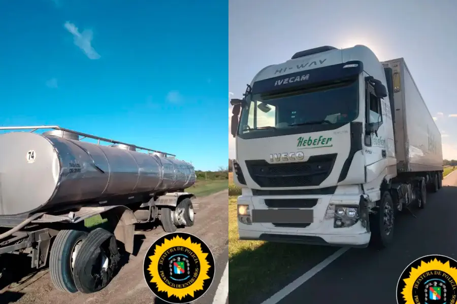 Camiones protagonistas del accidente.