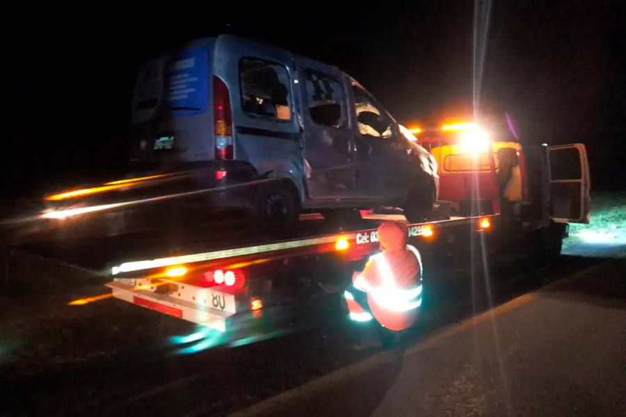 Vuelco sobre Autovía Artigas (foto Policía de Entre Ríos)