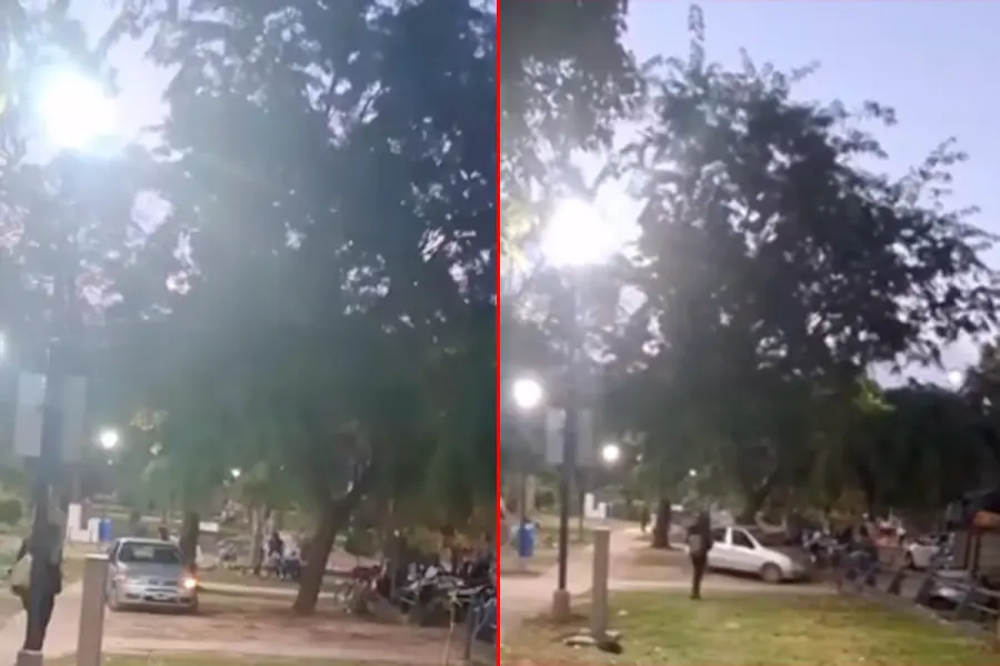 Otra de las im&aacute;genes del auto circulando en el Parque Gazzano. Foto: Captura de video.