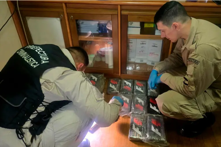 Prefectura secuestró 16 kilos de cocaína oculta en buque extranjero amarrado en Zárate