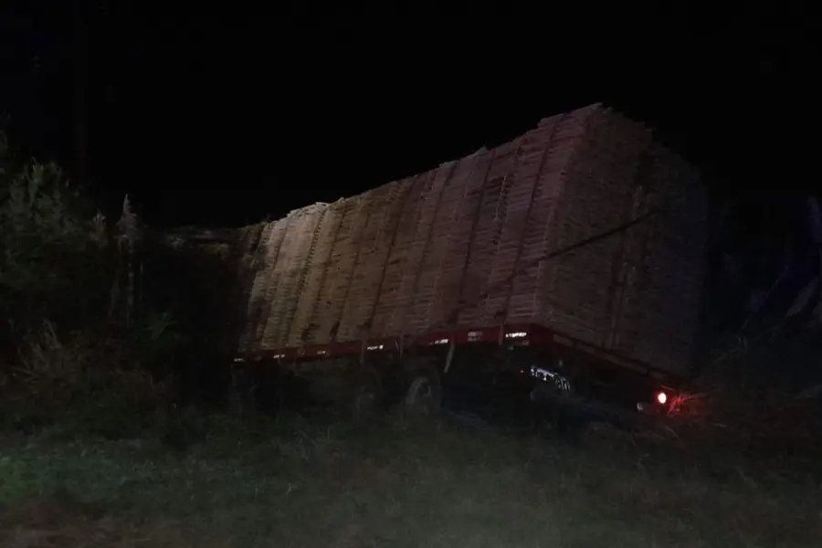 Cami&oacute;n accidentado en Ruta 12.