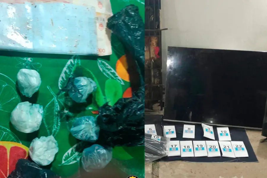 Parta de lo secuestrado en la vivienda.