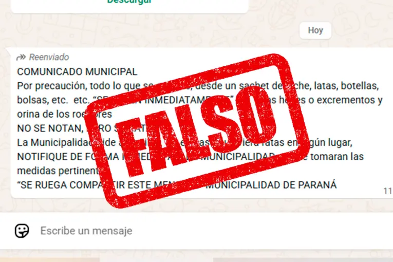 La Municipalidad desmiente información falsa difundida por WhatsApp vinculada a roedores