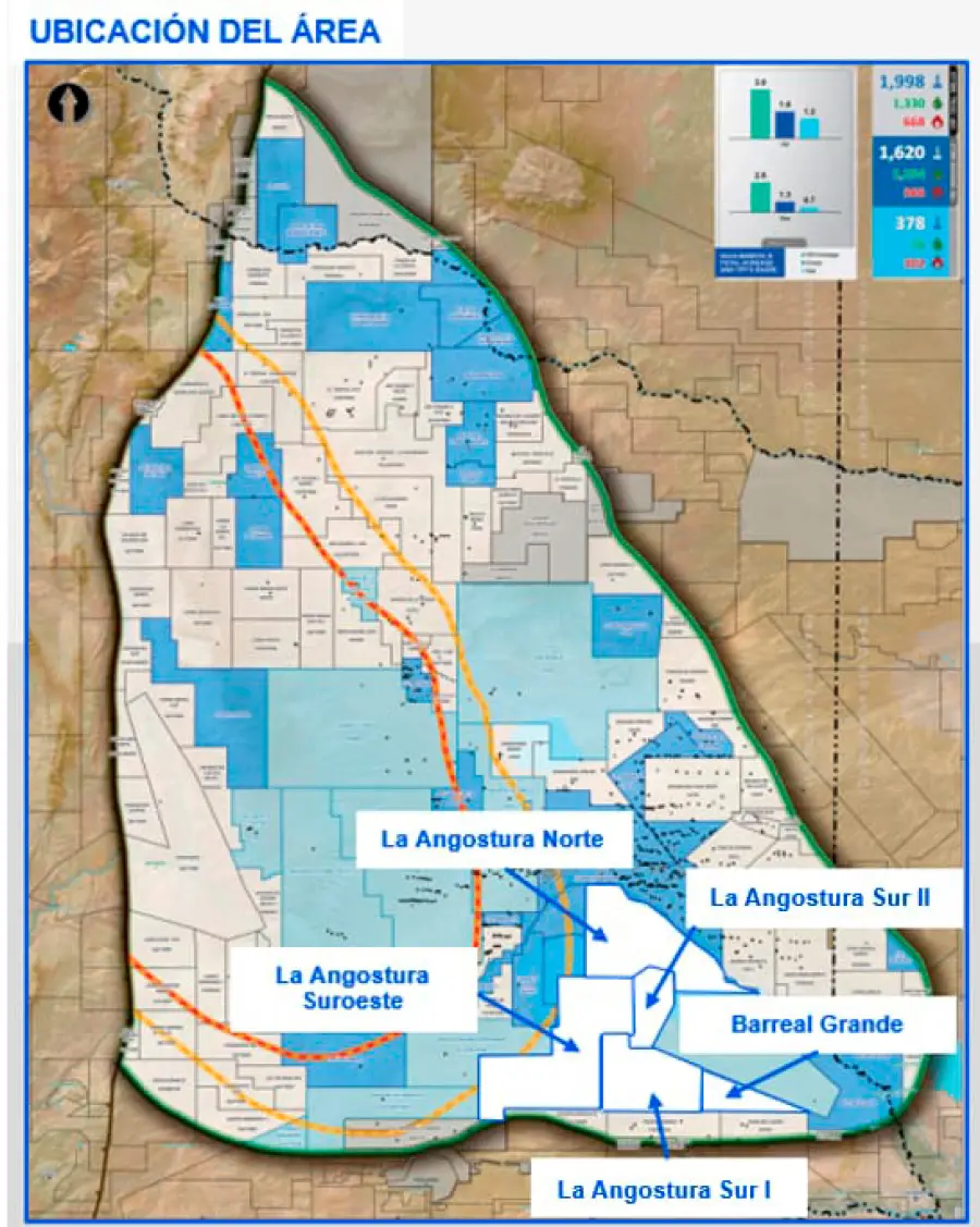 El mapa de la megainversi&oacute;n de YPF con las zonas donde se desarrollar&aacute; el proyecto LLL Oil