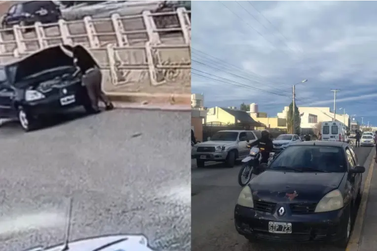 Video: un auto atropelló a su dueña mientras revisaba la batería en plena calle