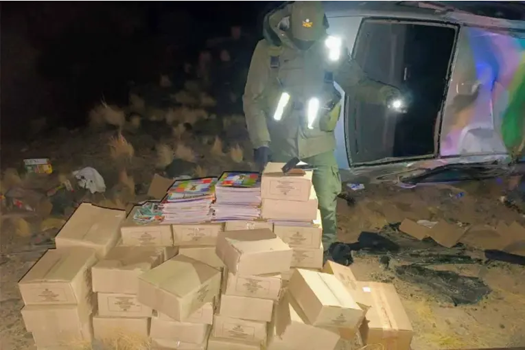 Volcó al escapar de un control: estaba ebrio, llevaba álbumes y figuritas del Mundial