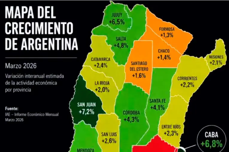 Polémica por un mapa que compartió Milei para destacar el crecimiento económico