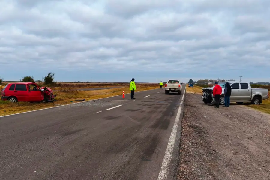 Accidente sobre Ruta 18, en Tabossi (foto Polic&iacute;a de Entre R&iacute;os)