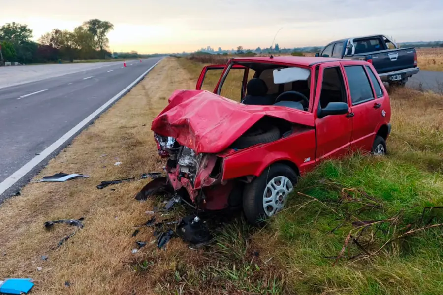 Accidente sobre Ruta 18, en Tabossi (foto Polic&iacute;a de Entre R&iacute;os)