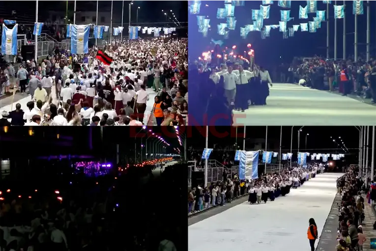 El Candombe con 600 antorchas emocionó en el cierre de los festejos del 25 de Mayo