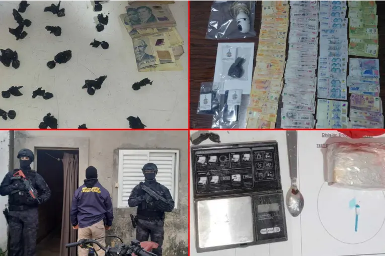Operativos por narcomenudeo en Entre Ríos: secuestros de droga y detenidos en Colón, Victoria y Nogoyá