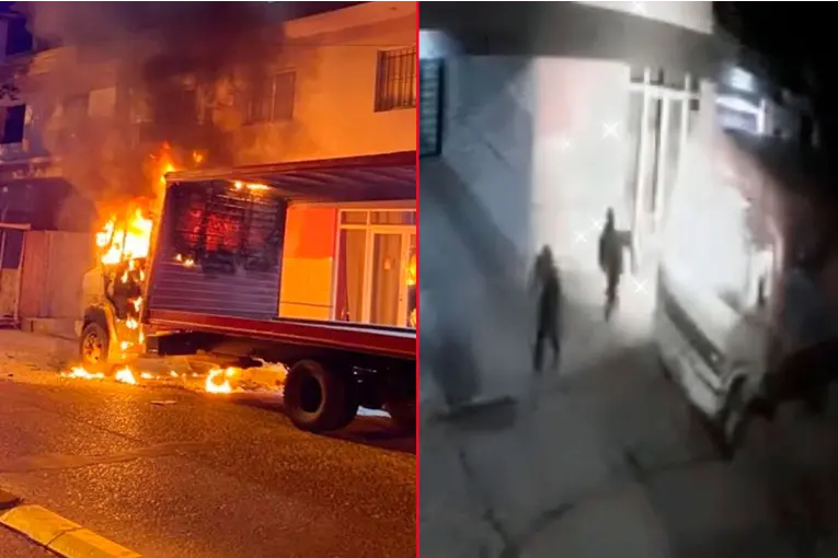 Incendio intencional de un camión quedó grabado: detuvieron los presuntos involucrados