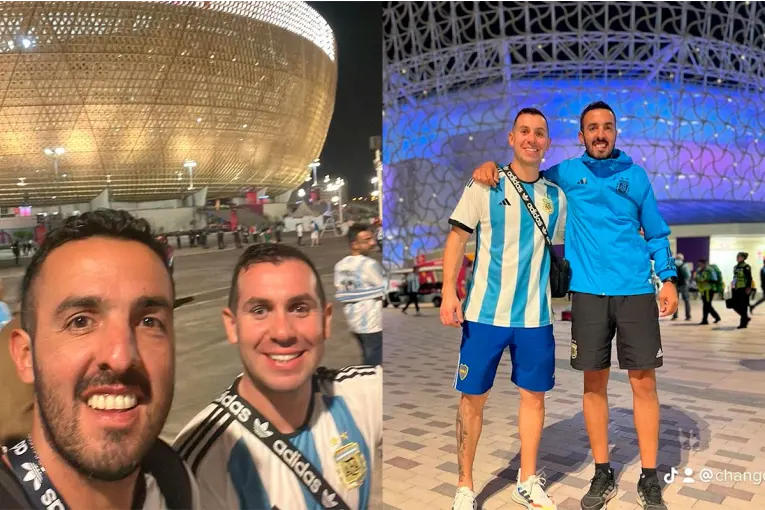 Dos hinchas paranaenses viajan miles de kilómetros para alentar a la Selección Argentina en cada Mundial