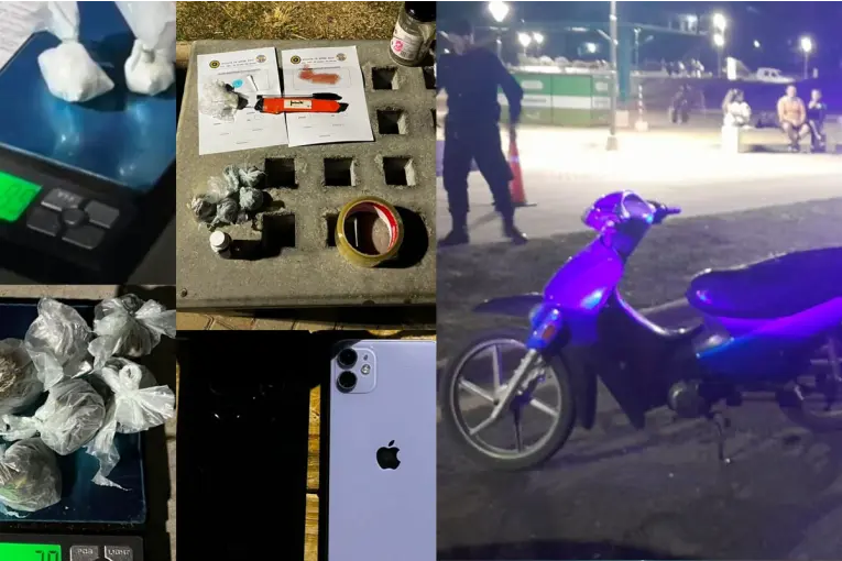Una pareja iba en una moto sin documentación, los pararon en un control y les encontraron drogas