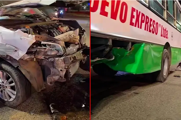 Dos personas resultaron heridas producto de un accidente entre una camioneta y un colectivo en Concordia