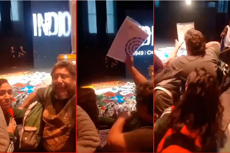 Paranaenses en la despedida del Indio Solari: llevaron una copia del reconocimiento que lo declaró Ciudadano Ilustre
