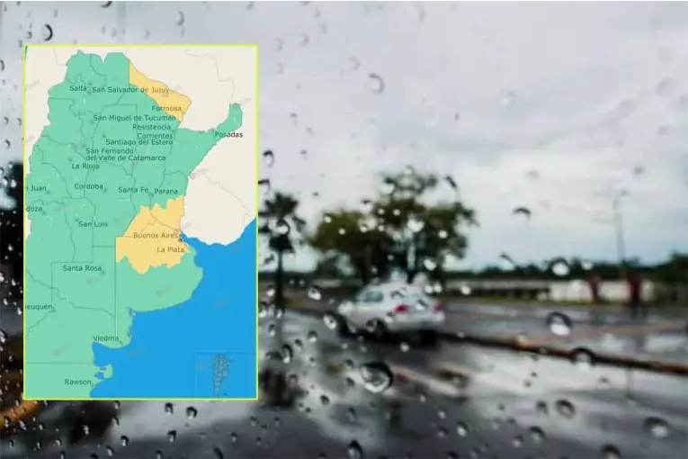 Se mantiene el alerta amarillo por lluvia para siete departamentos de Entre Ríos