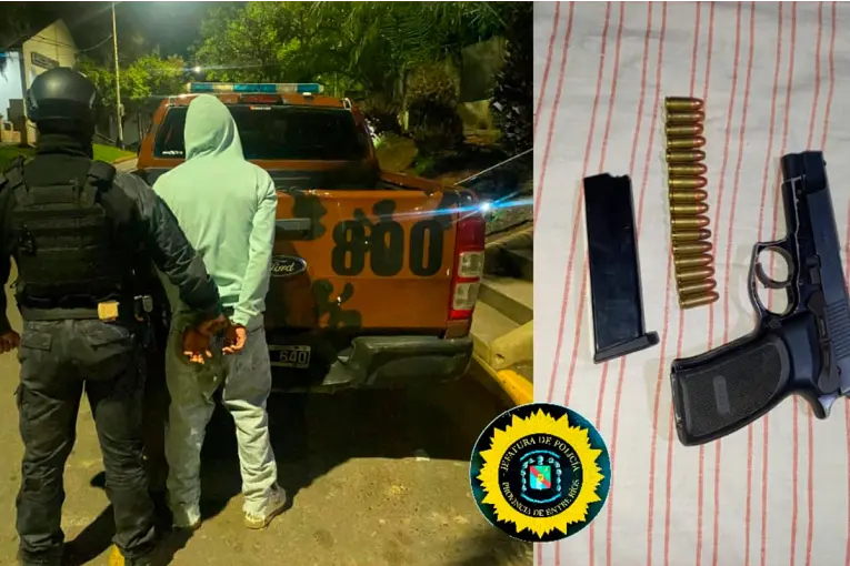 Detuvieron a un hombre armado tras escuchar disparos durante una recorrida