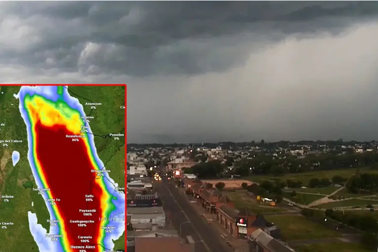 Rige alerta amarilla por tormentas: prevén lluvias intensas y granizo en 10 departamentos de Entre Ríos
